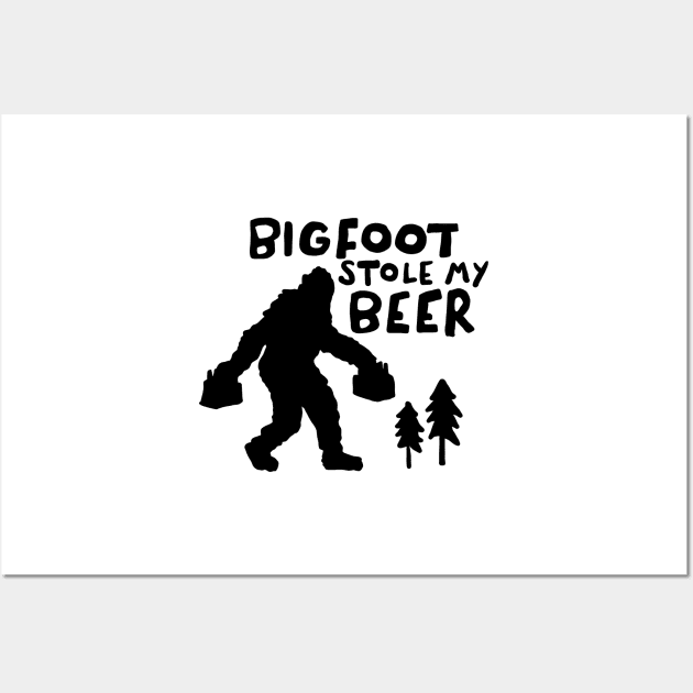 Bigfoot Stole My Beer Wall Art by SandiTyche